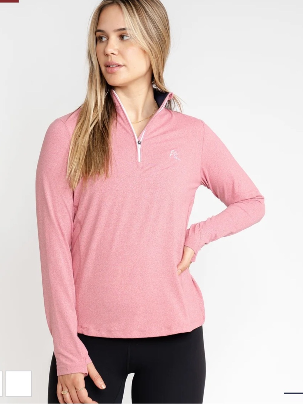 Rhoback Heather Performance Q-Zip Long-Sleeve Quarter-Zip Polo medium